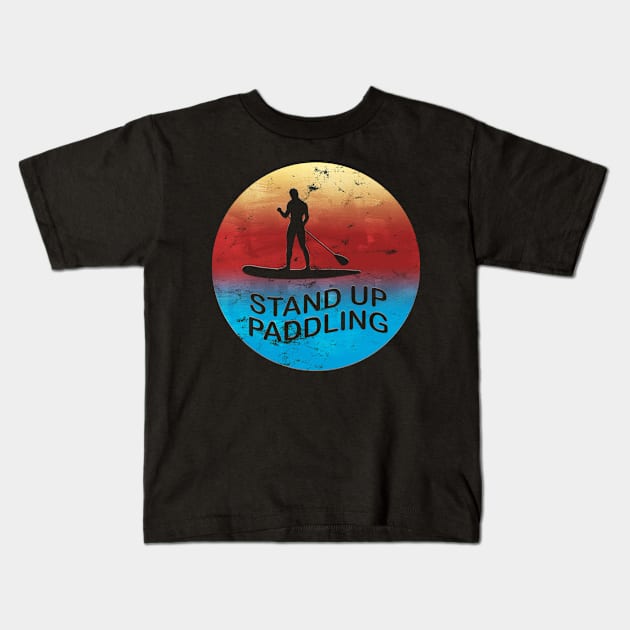 Stand up Paddling Kids T-Shirt by Dojaja